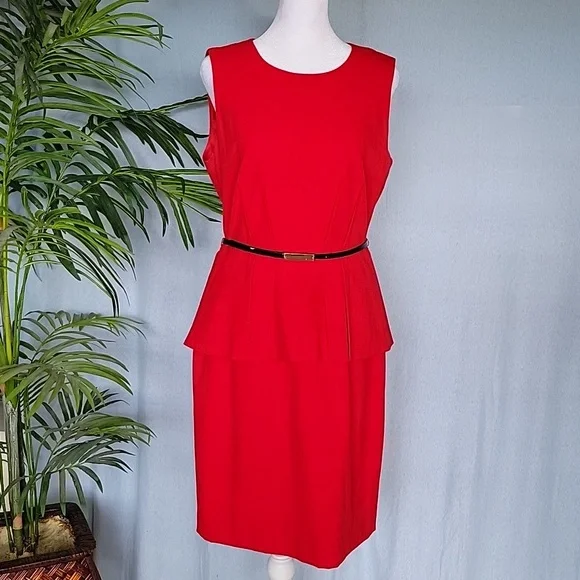 open lace back dress Ophelia Peplum Satin Maxi Dress - Red